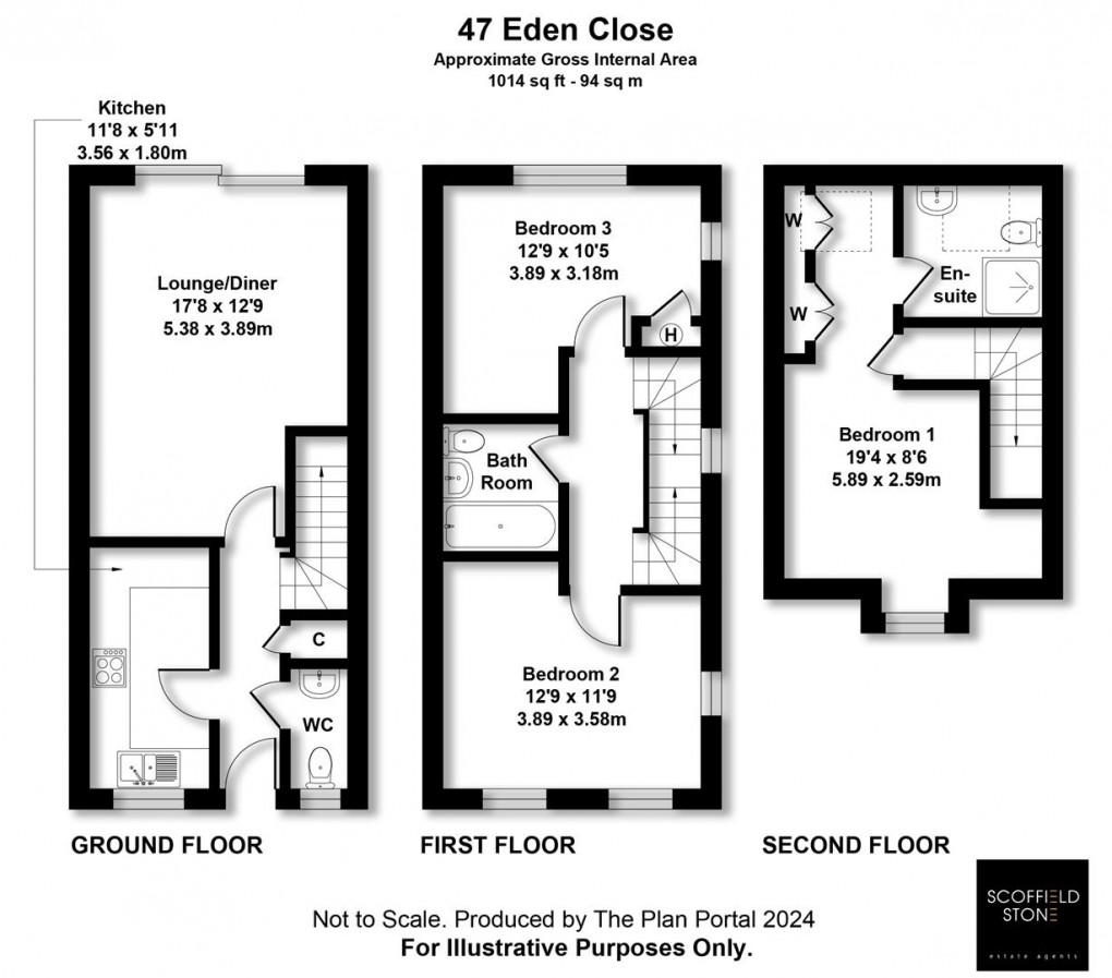 Floorplan for Eden Close, Hilton, Derby