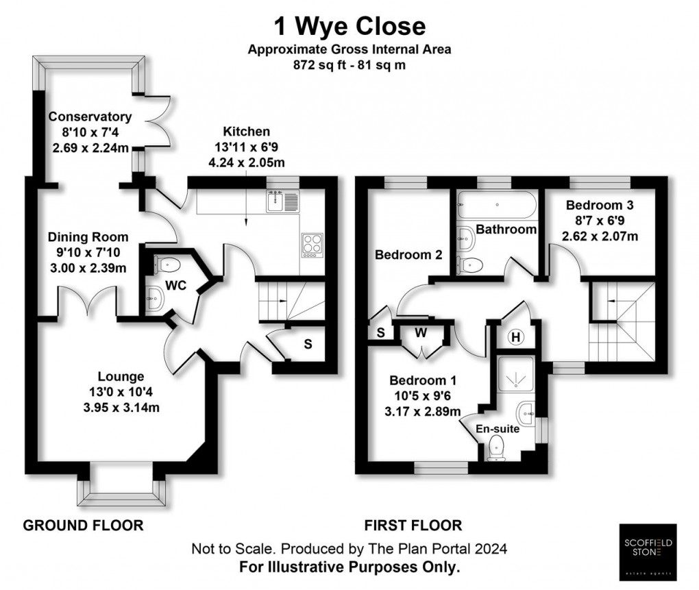 Floorplan for Wye Close, Hilton, Derby