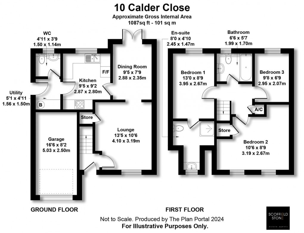 Floorplan for Calder Close, Hilton