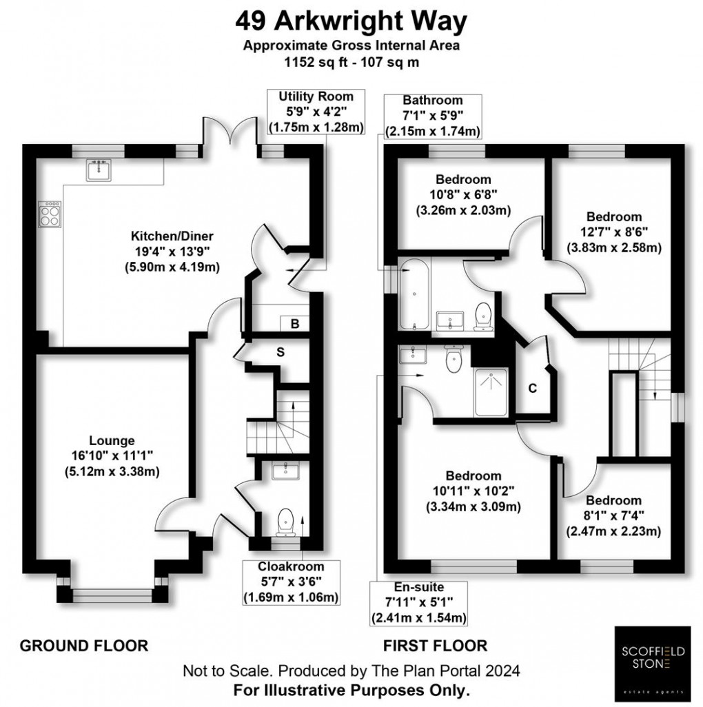 Floorplan for Arkwright Way, Etwall